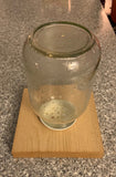 Wood Block Feeder with Jar and Lid