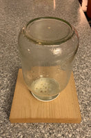Wood Block Feeder with Jar and Lid